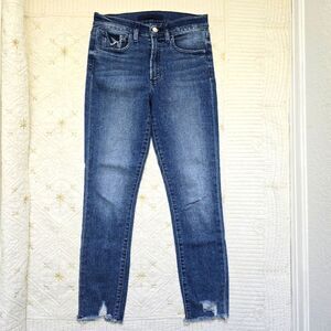 JOE's Jeans The Charlie High Rise Skinny Crop Size 26 Distressed Raw Hem Grunge